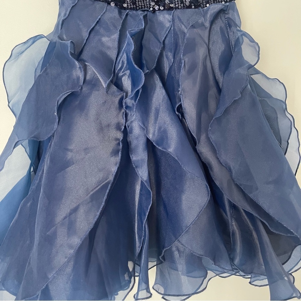Rare Editions Size 6 Royal Blue Sequin Dress Tulle Formal Wedding Flower Girl - Picture 3 of 9